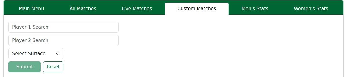 La scheda Custom Matches